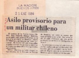 Asilo provisorio para un militar chileno