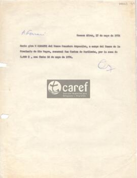 Carta de CAREF a Alberto P. Ferrari