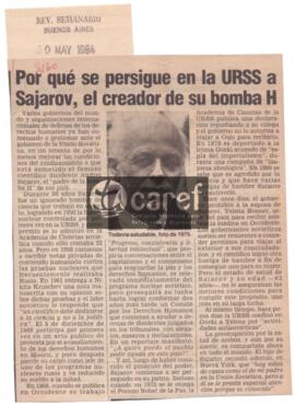 Por qué se persigue en la URSS a Sajarov, el creador de la bomba H