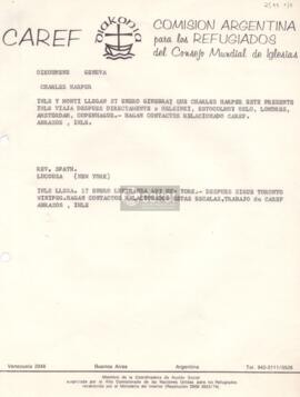 Carta de Armin Ihle a Charles R. Harper y Spath