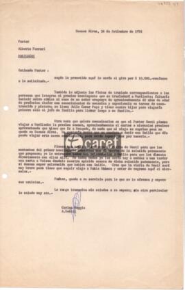 Carta de Carlos Boggio a Alberto P. Ferrari