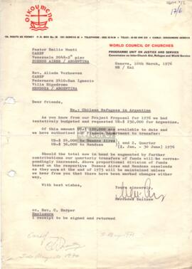 Carta de Mercedes Saitzew a Emilio Monti y Alieda Verhoeven