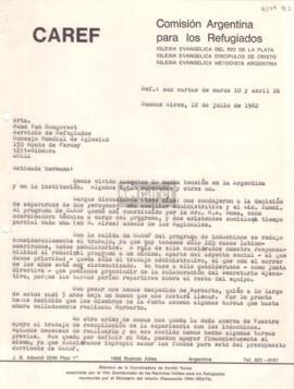Carta de Martín Knoblauch y Jennie Chartier a Ruud van Hoogevest