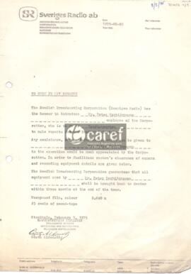 Carta de Gösta Aldenstig a CAREF