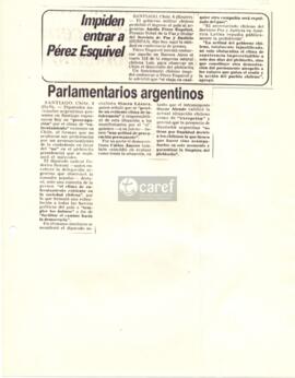 Impiden entrar a Pérez Esquivel / Parlamentarios argentinos
