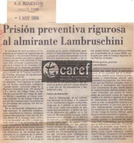 Prisión preventiva rigurosa al almirante Lambruschini