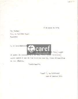 Carta de Noemí Sosa de Gattinoni a Decker