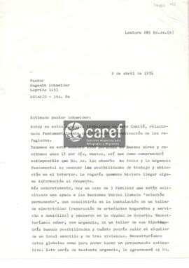 Carta de Noemí Sosa de Gattinoni a Eugenio Schneider