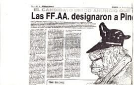 Las FF.AA. Designaron a Pinochet