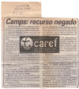 Camps: recurso negado