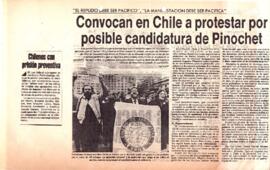 Convocan en Chile a protestar por posible candidatura de Pinochet