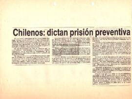 Chilenos: dictan prisión preventiva