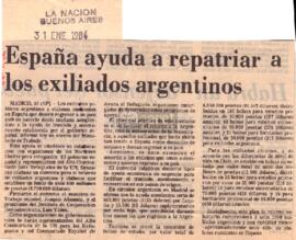 España ayuda a repatriar a los exiliados argentinos