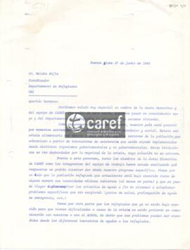 Carta de Alicia Peiró y Jorge Ivani a Melaku Kifle