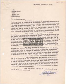 Carta de Alberto P. Ferrari a Carlos Boggio