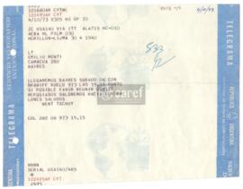 Telegrama de Went Tschuy a Emilio Monti