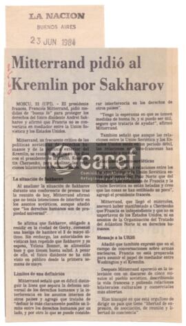 Mitterrand pidió al Kremlin por Sakharov