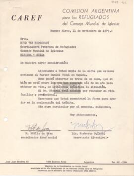 Carta de María Amelia Silva de Sosa y Norberto Daniel Ianni a Ruud van Hoogevest