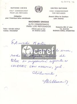 Carta de Kadem Villamar a Martín Knoblauch