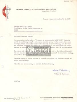 Carta de Carlos T. Gattinoni a Emilio Monti