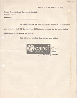 Carta de Ethel Follenti a CAREF
