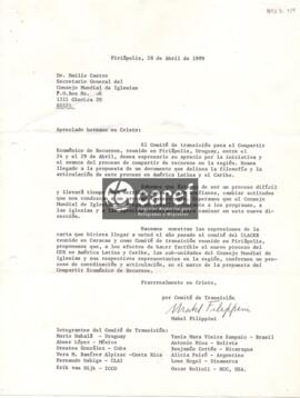 Carta de Mabel Filippini a Emilio Castro