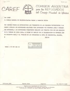 Carta de Emilio Monti a Charles R. Harper y Leopoldo Niilus