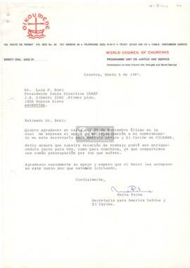 Carta de Marta Palma a Luis F. Böhl