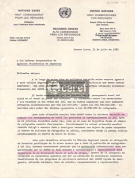 Carta de Belela Herrera a los señores responsables de agencias voluntarias en Argentina